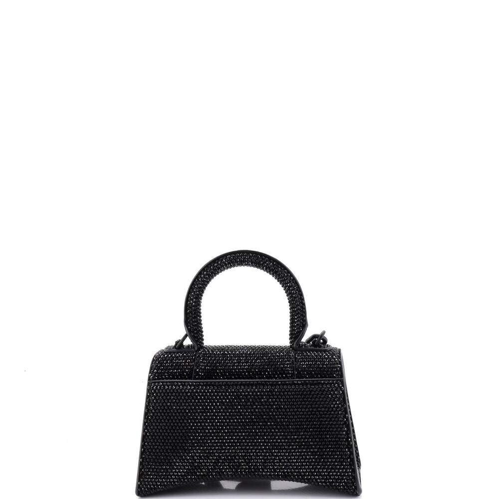 Balenciaga XS Hourglass Top Handle Bag Suede with Crystals - Picture 3 of 6